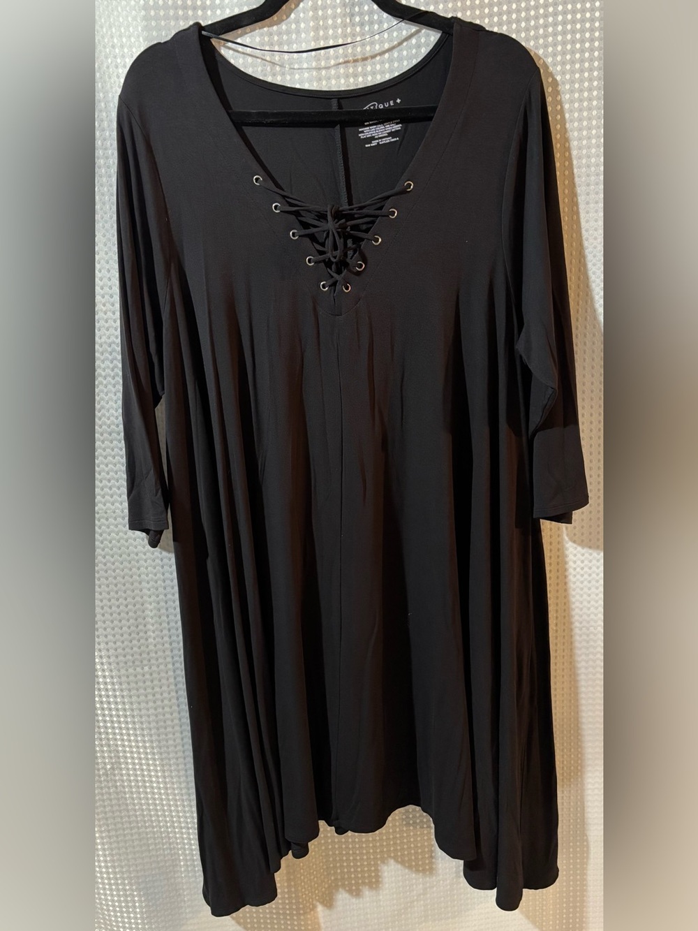 NWOT Boutique + 1X Black Lace Up V-neck Dress
